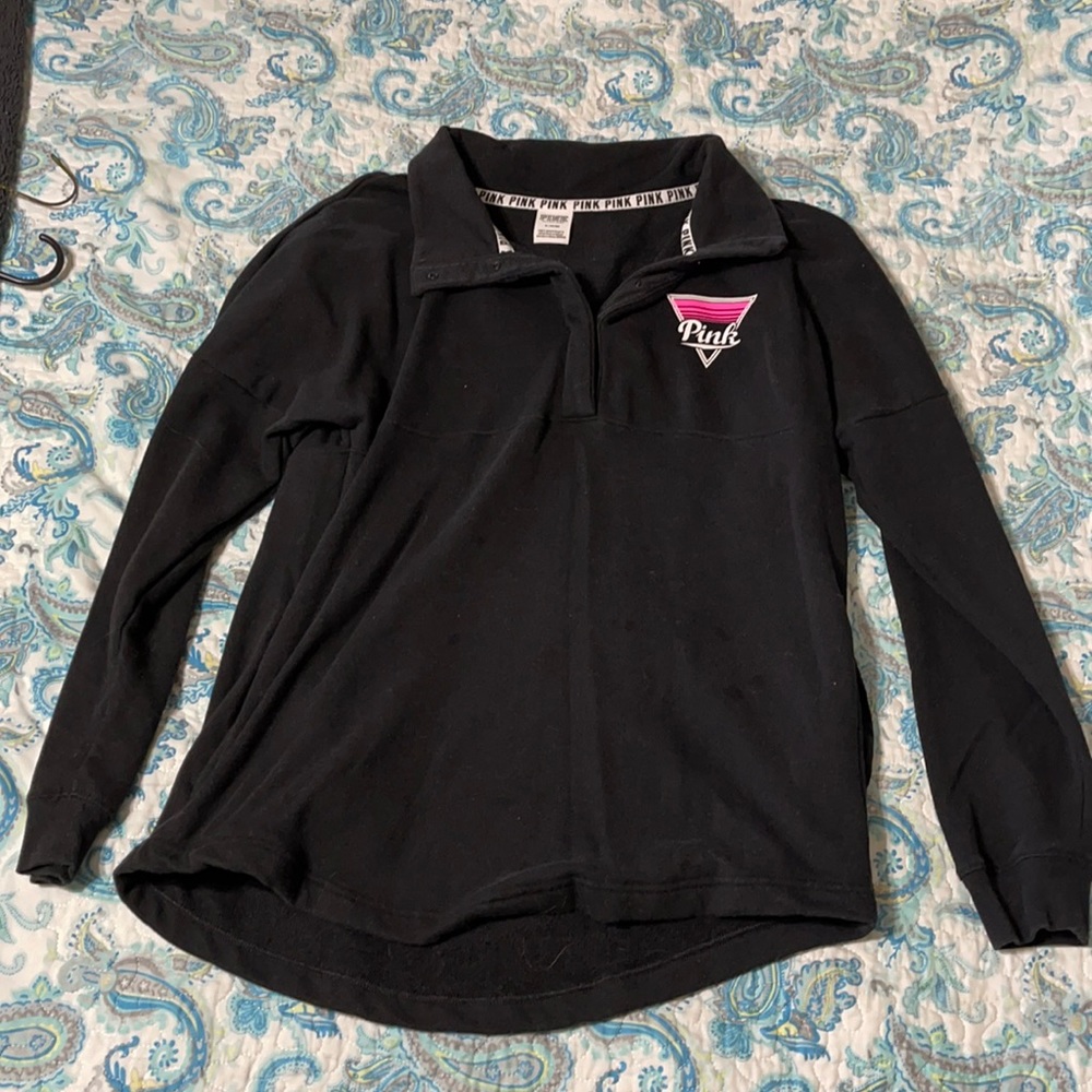 Pink brand retro quarter zip